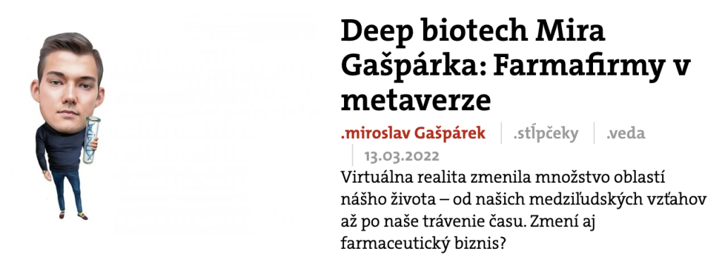 Deeptech of Miroslav Gasparek pharma companies in the metaverse